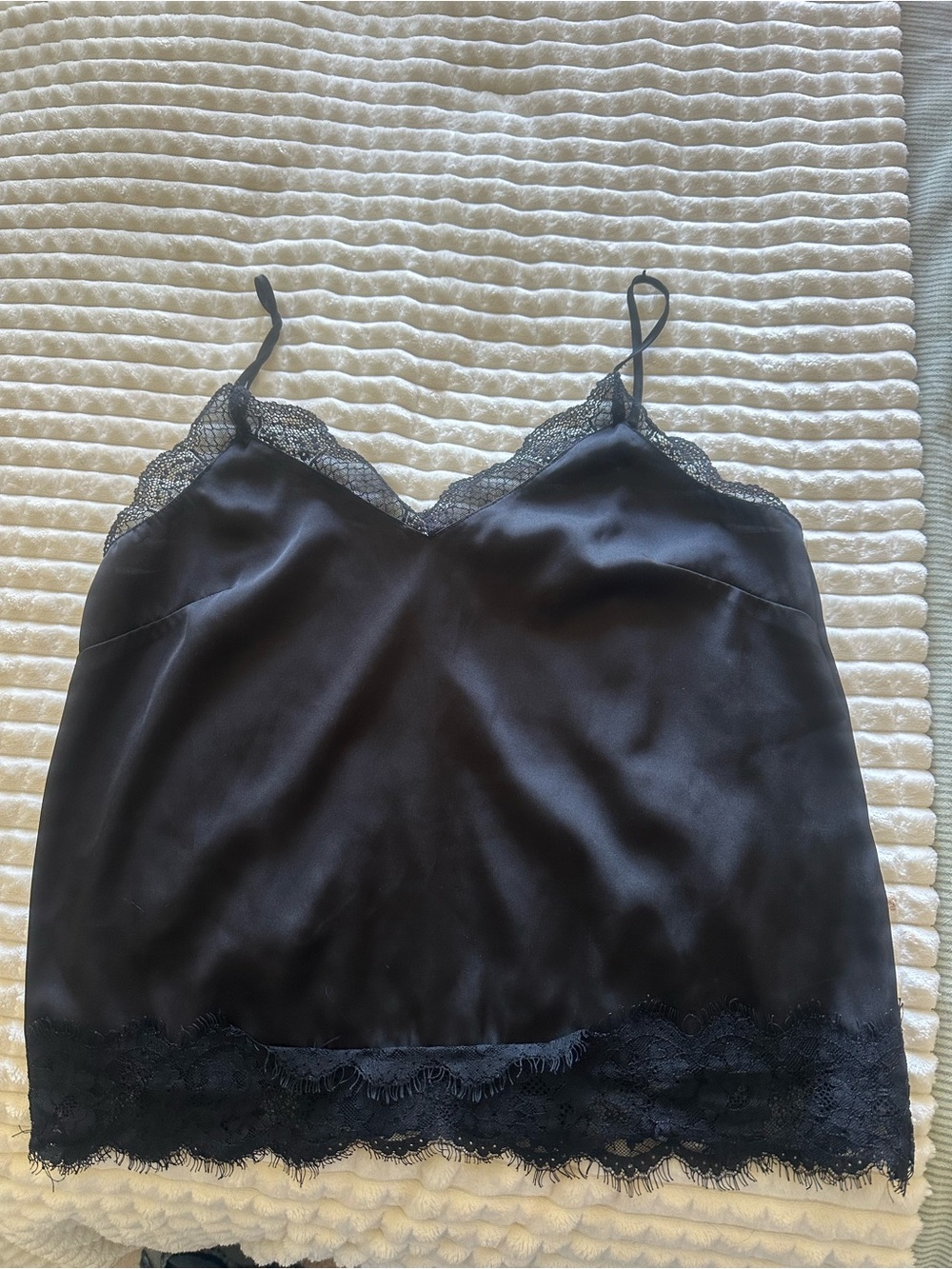 H&M divided black satin and lace cami